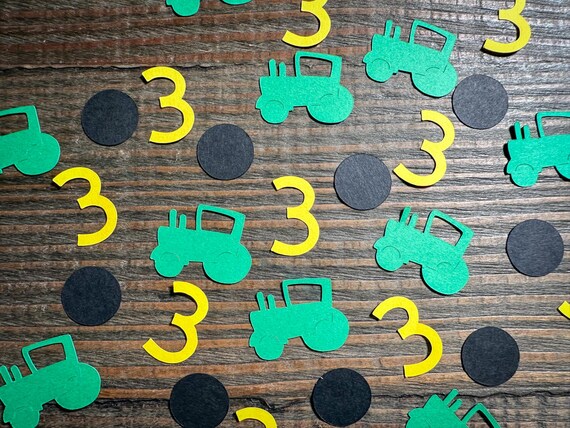 Personalized Number Tractor Birthday Party Confetti