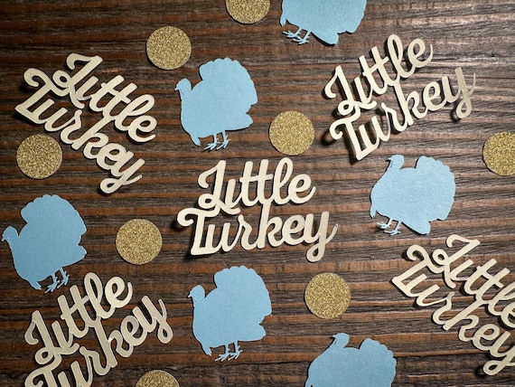 Little Turkey Confetti – Fall Baby Shower | Gender Reveal | Thanksgiving Party Decor – 100 Pieces
