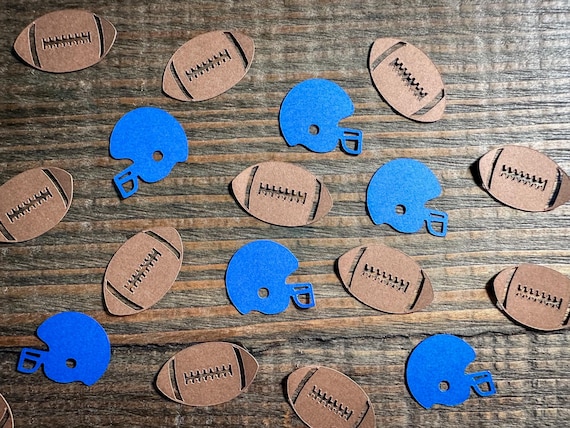 Football Party Confetti with Footballs and Helmets