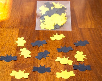 Yellow and Black Bumble Bee Baby Shower Confetti