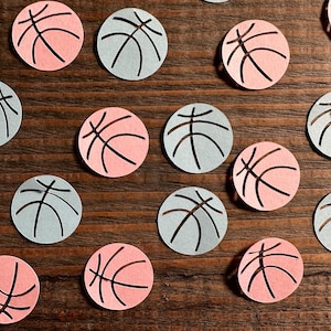 Confeti para baby shower con tema de baloncesto para revelar el género