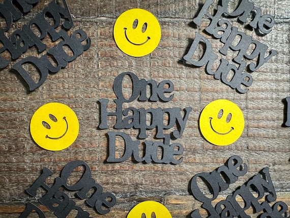 One Happy Dude Confetti – 100 Piece Party Pack
