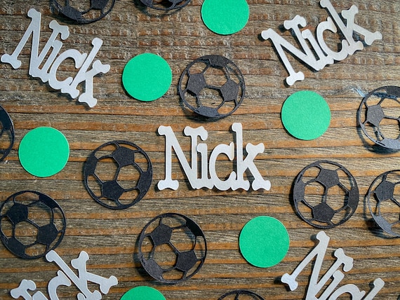 Personalized Name Soccer Birthday Party Confetti