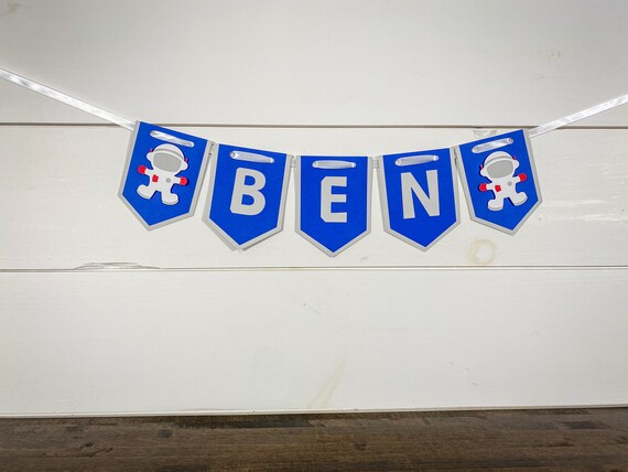 Personalized Astronaut Birthday Party Name Banner