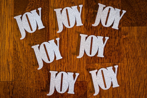 Silver Glitter Joy Christmas Confetti