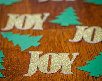 Gold Glitter Joy and Christmas Confetti