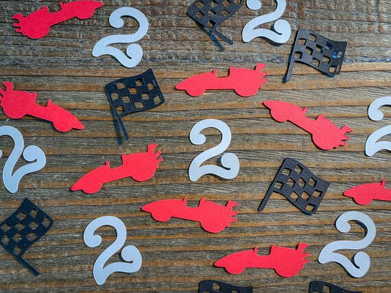 Personalized Age Race Car Birthday Party Confetti