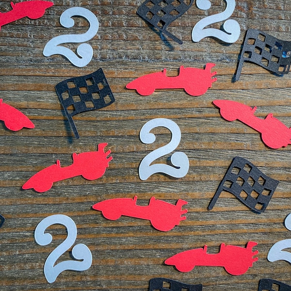 Personalized Age Race Car Birthday Party Confetti