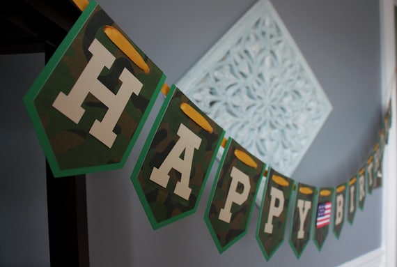 Army Birthday Party Banner