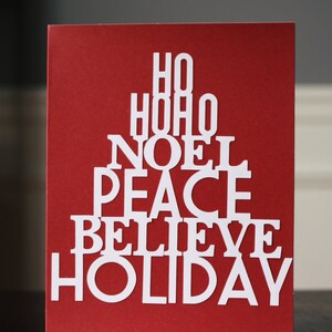 Word Christmas Card Set