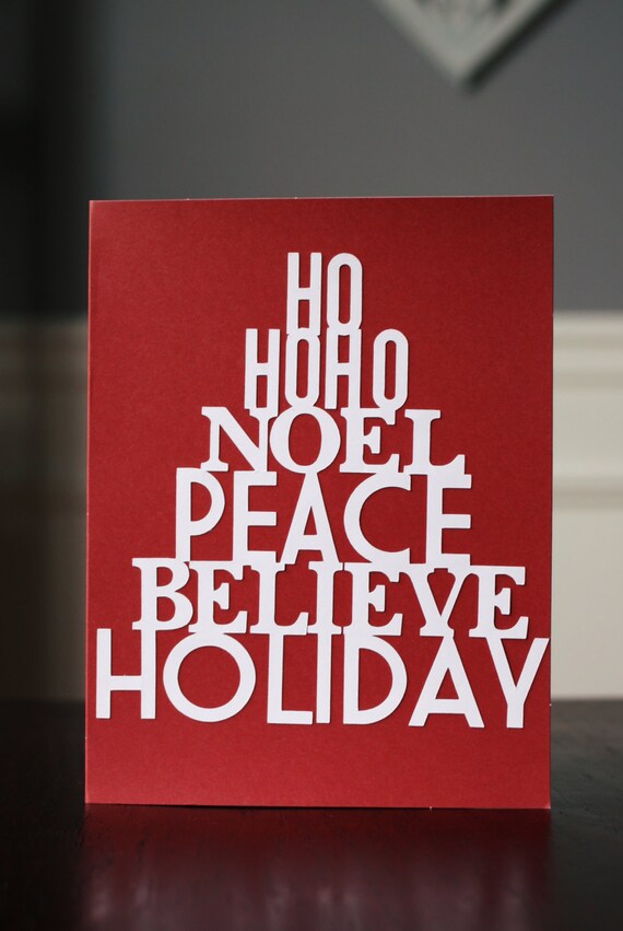 Word Christmas Card Set
