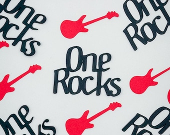 Confettis pour une fête d'anniversaire sur le thème du rock – 100 pièces à parsemer sur la table | Décorations d'anniversaire de star du rock