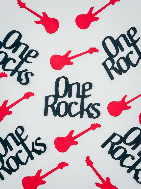 One Rocks First Birthday Party Confetti – 100-Piece Table Scatter | Rock Star Birthday Decorations