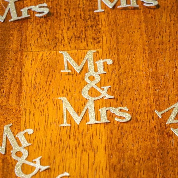 Gold Glitter Mr and Mrs Wedding Confetti