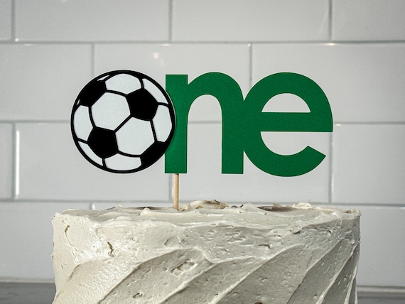 Soccer One First Birthday Cake Topper