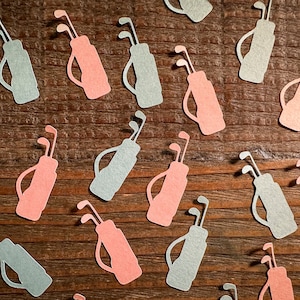 Roze en blauwe golfconfetti voor gender-onthulling, golfconfetti voor babyshowers