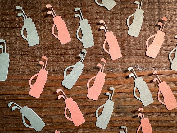Pink & Blue Golf Bag Confetti: Gender Reveal Party Decor