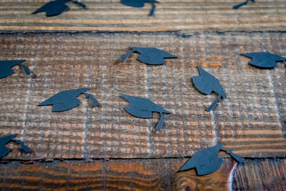 Black Graduation Cap Confetti