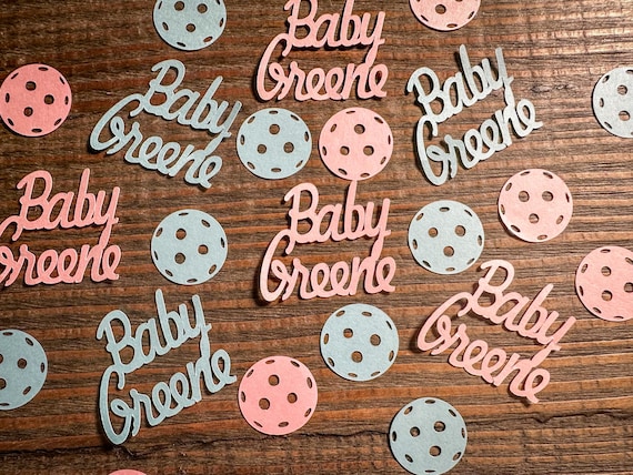 Personalized Pickleball Gender Reveal Baby Shower Confetti