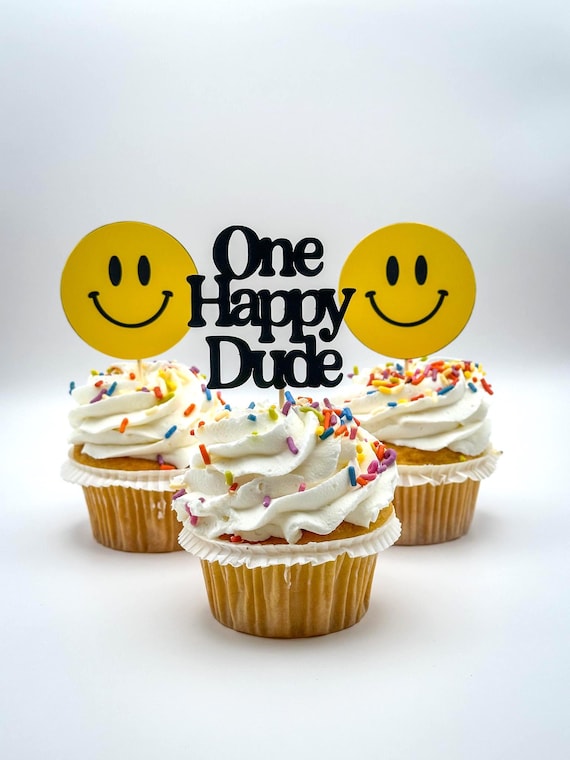 One Happy Dude Cupcake Toppers – Set of 12