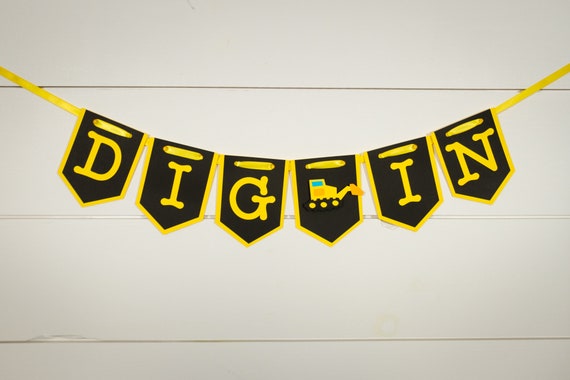Yellow and Black Construction Dig In Banner