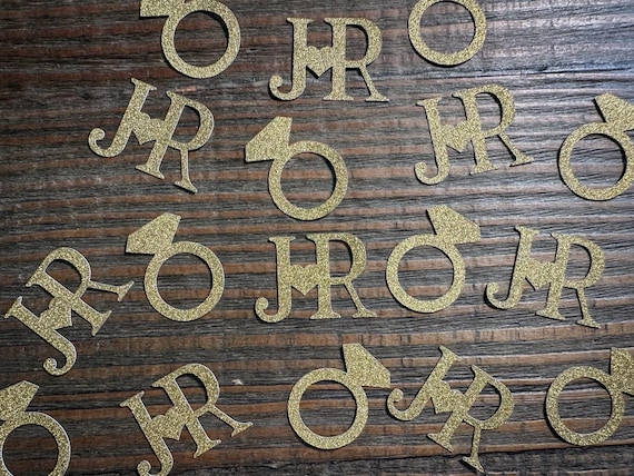 Gold Personalized Initial Wedding, Engagement, and Anniversary Party Confetti