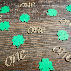 Dia de São Patrício Shamrock Primeiro Aniversário Um Confete