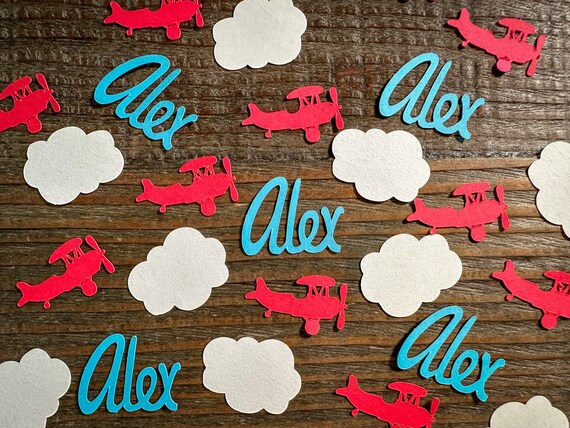 Personalized Time Flies Airplane Party Confetti