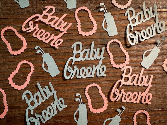Personalized Putters or Pearls Golf Gender Reveal Confetti