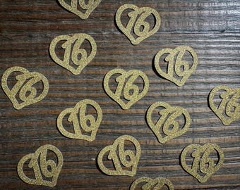 Gold Sweet 16 Birthday Party Confetti