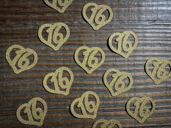 Gold Sweet 16 Birthday Party Confetti
