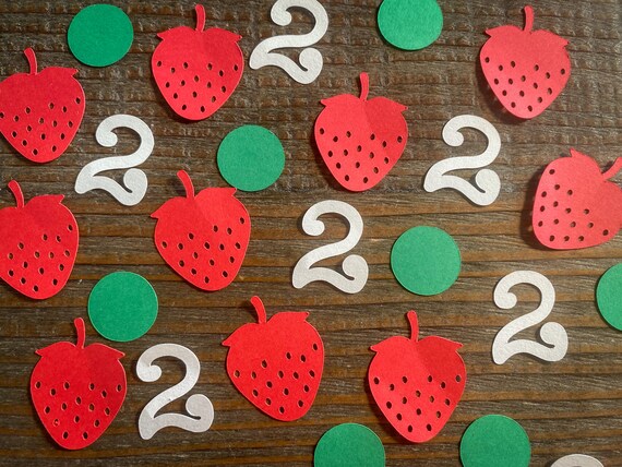 Personalized Age Strawberry Birthday Party Confetti