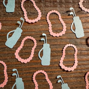 Confeti para fiesta de revelación de género de golf Putters o Pearls