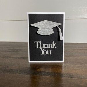 Black and Silver Graduation Thank You Card Set