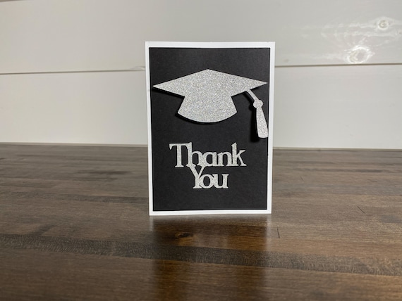 Black and Silver Graduation Thank You Card Set
