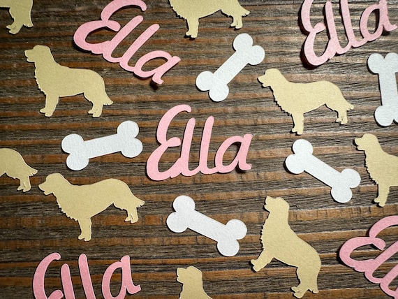 Personalized Dog Party Confetti – Custom Name Party Decor