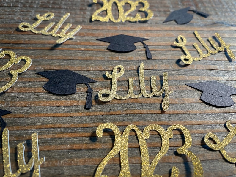 Personalized Gold 2024 Graduation Confetti image 3