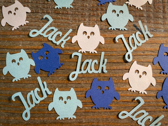 Personalized Blue, White, and Navy Birthday Party Confetti