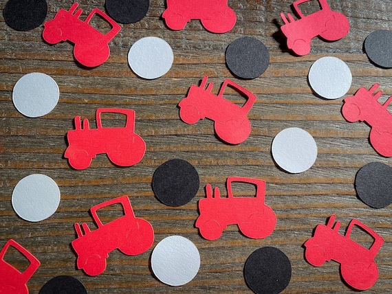 Red Tractor Farm Party Confetti