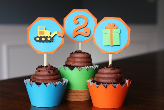Construction Party Cupcake Toppers