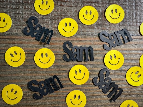 Personalized Smiley Face One Happy Dude Confetti