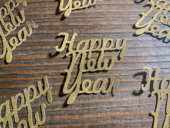 Glitter Gold Happy New Year Confetti