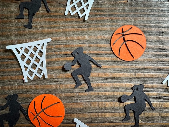 Female Basketball Player Party Confetti