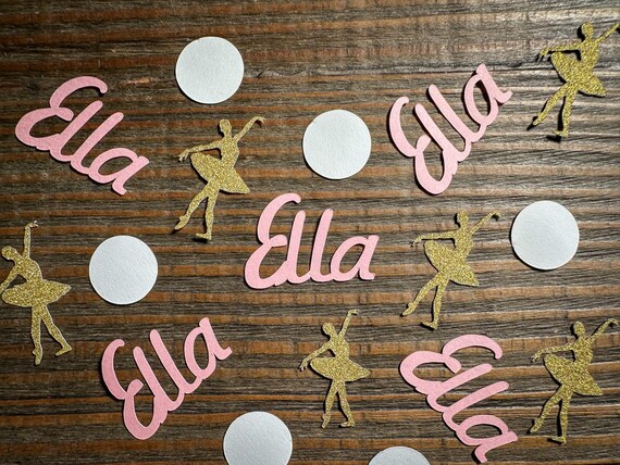 Personalized Ballerina Confetti – Custom Name Dance Party Table Scatter (100 Pieces)