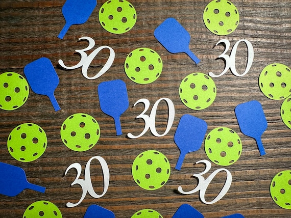Blue Pickleball Custom Age Birthday Party Confetti