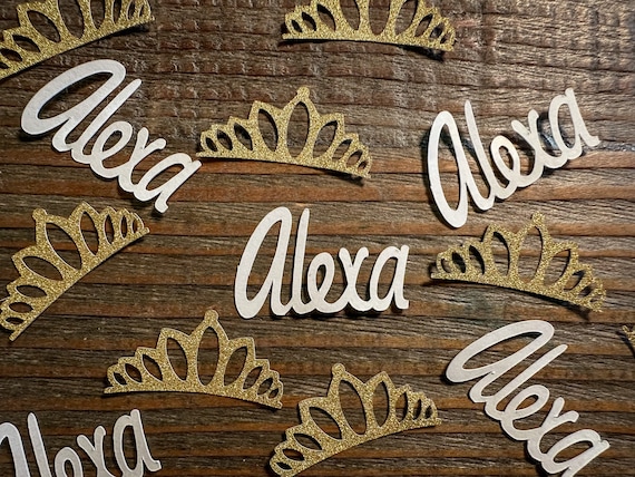 Personalized Gold Crown Princess Party Confetti