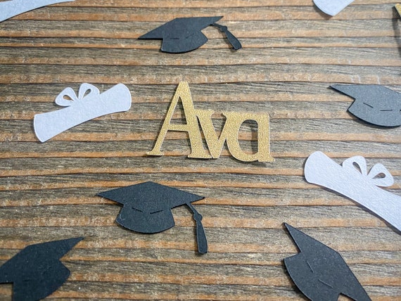 Gold Personalized 2025 Graduation Confetti with Diploma