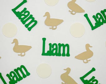 Personalized Duck Confetti (100 Pieces) – Neutral Duck Party Decor – Baby Shower Table Scatter