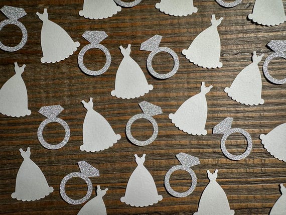Silver Wedding Bridal Shower Engagement Party Confetti