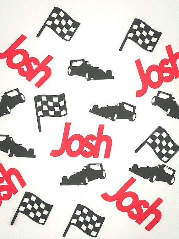 Personalized F1 Race Car Party Confetti – Custom Name Table Scatter – 100 Pieces